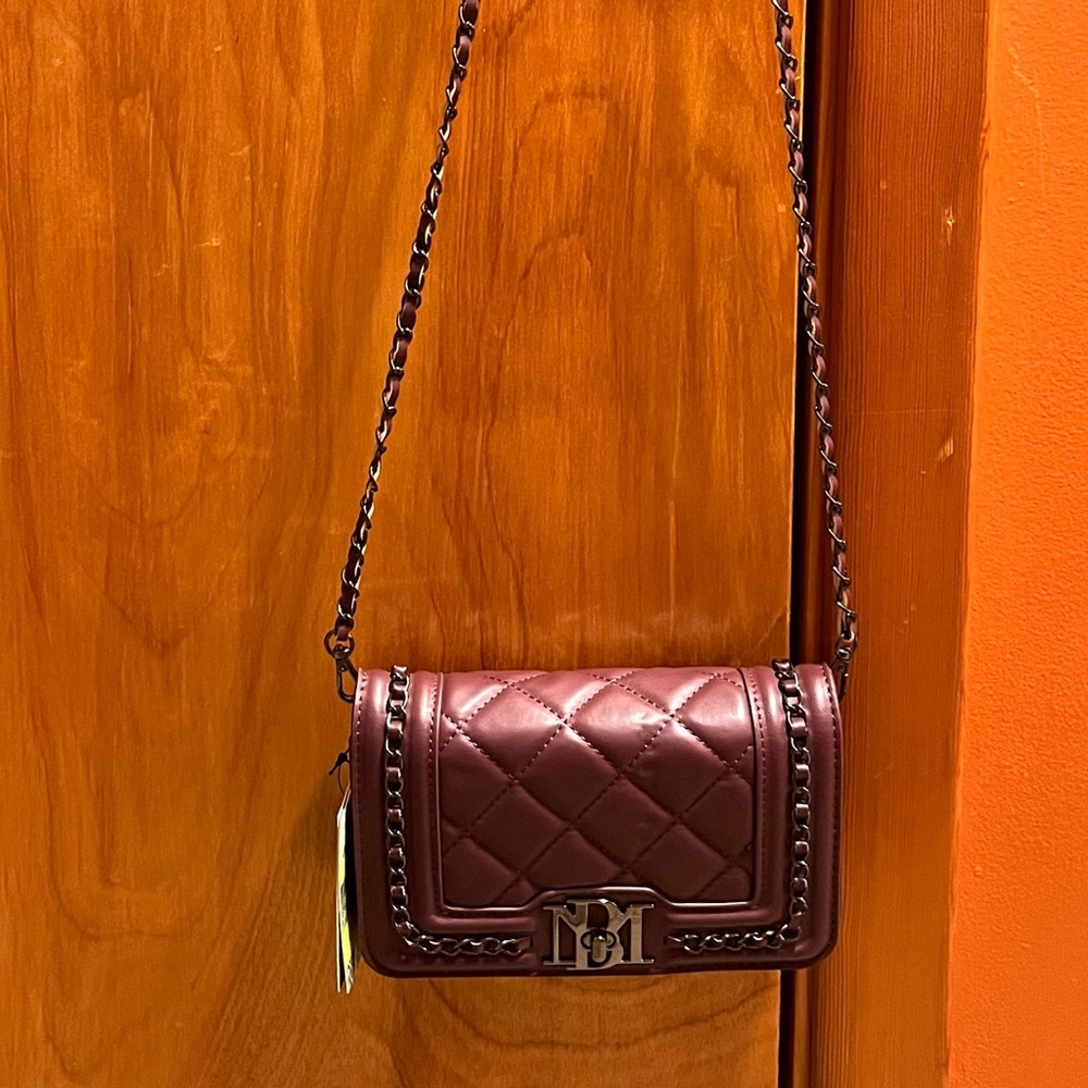 Badgley Michka Burgundy Quilted Shoulder Bag NWT